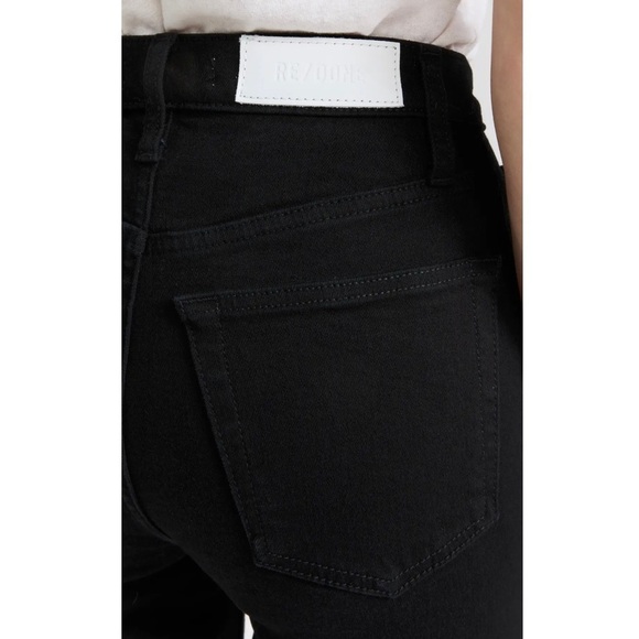 NWT RE/DONE 70s High Rise Rip Knee Raw Hem Ankle Crop Stovepipe Straight Jean 26 - Picture 11 of 13